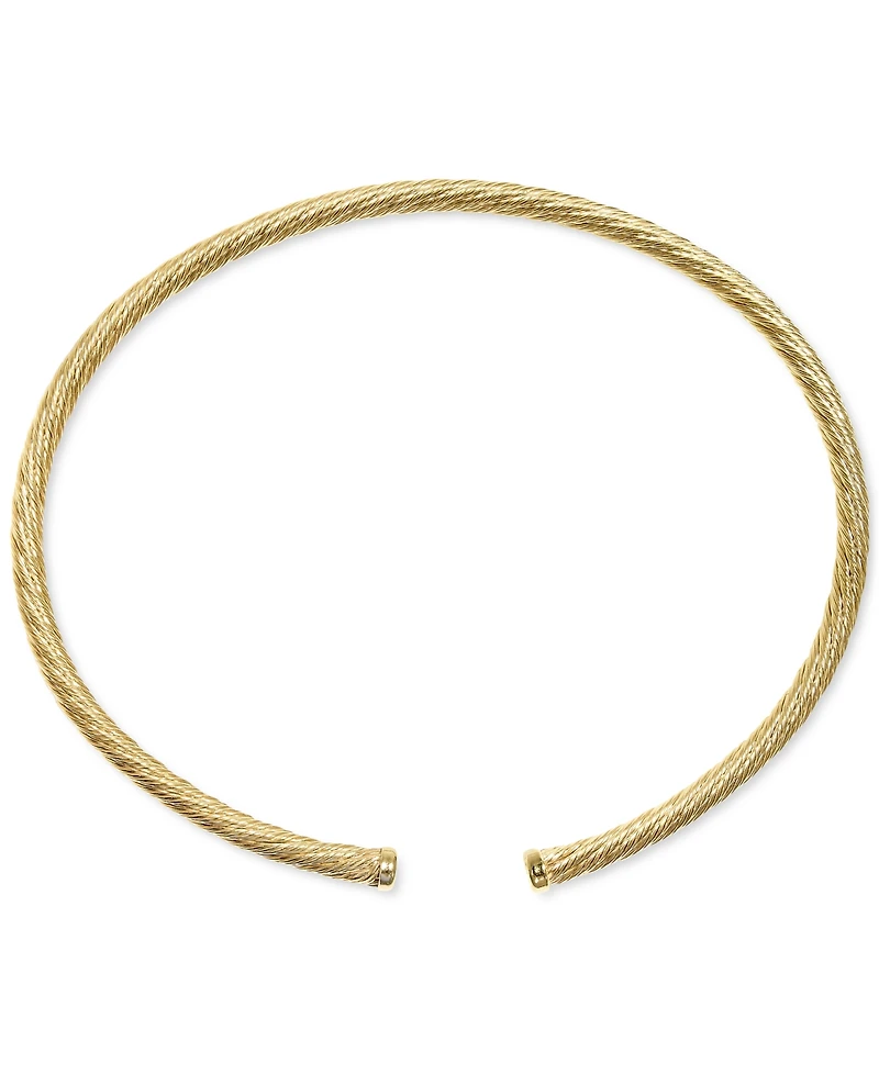 3-Pc. Set Twisted Cable Cuff Bracelets in 14k Tricolor Gold-Plated Sterling Silver