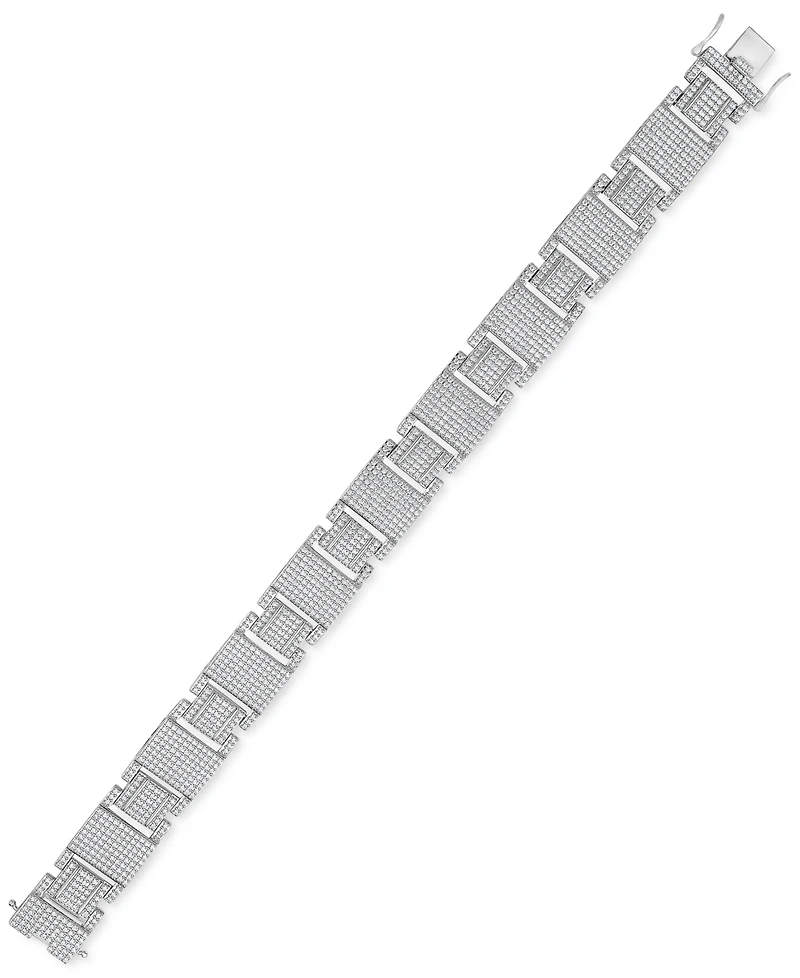 Men's Diamond Pave Square Link Bracelet (6-1/2 ct. t.w.) in 10k White Gold