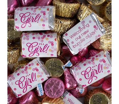 Just Candy It's a Girl Baby Shower Candy Party Favor Hershey's Chocolate Mix, 128 Pieces