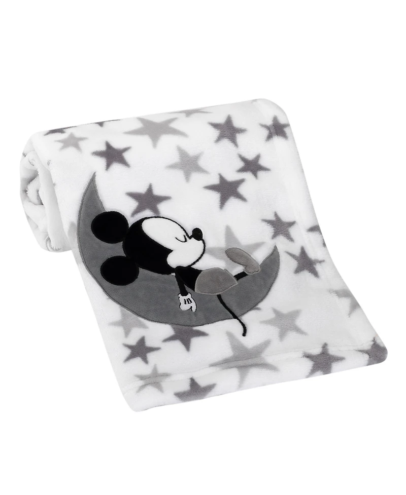 Disney Baby Mickey Mouse White/Gray Celestial Fleece Blanket by Lambs & Ivy