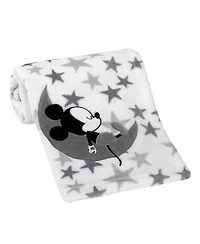 Disney Baby Mickey Mouse White/Gray Celestial Fleece Blanket by Lambs & Ivy