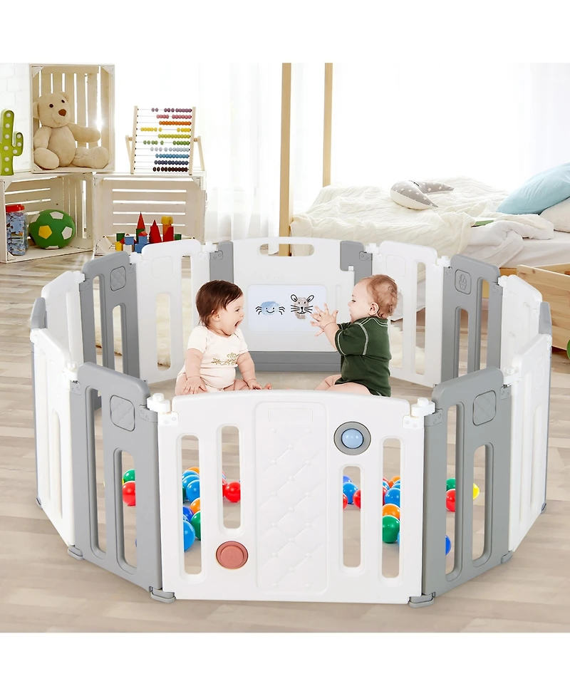 Costway Baby 14 Panels Safety Playpen Activity