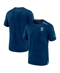 Men's Fanatics Deep Sea Blue Seattle Kraken Authentic Pro Rink Premium Camo T-shirt