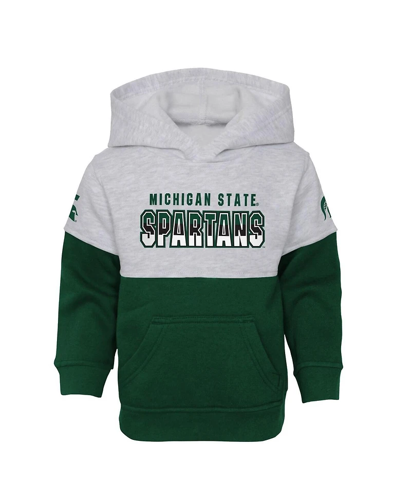 Toddler Boys Heather Gray, Green Michigan State Spartans Playmaker Pullover Hoodie and Pants Set