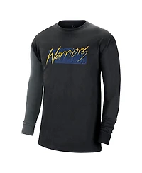 Men's Nike Black Golden State Warriors Courtside Versus Flight MAX90 Long Sleeve T-shirt