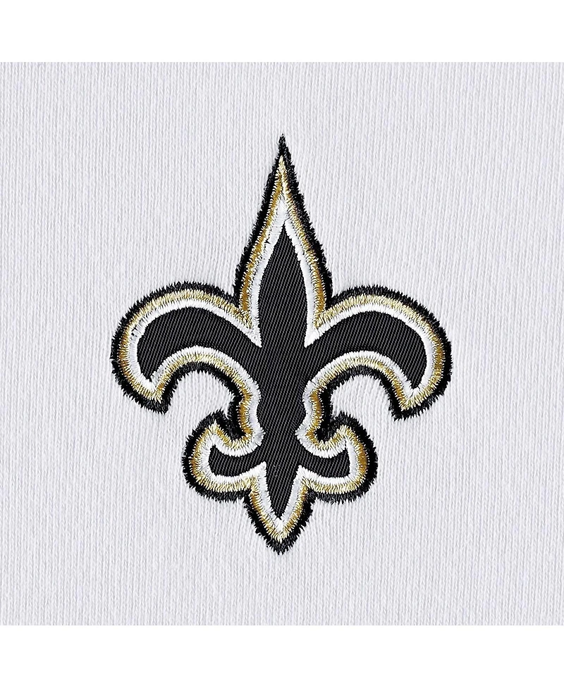 Women's Dkny Sport White and Black New Orleans Saints Bobbi Color Blocked Pullover Hoodie