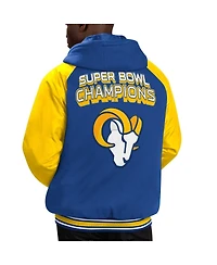 Men's G-iii Sports by Carl Banks Royal Los Angeles Rams Defender Raglan Full-Zip Hoodie Varsity Jacket