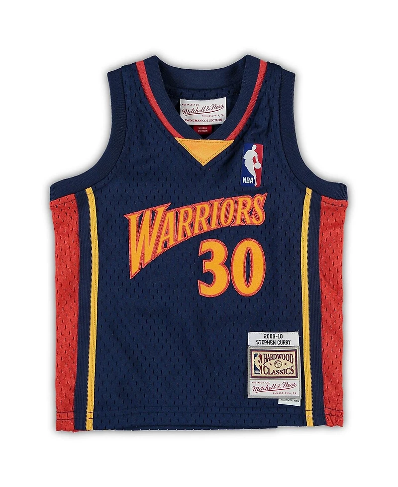 Infant Boys and Girls Mitchell & Ness Stephen Curry Navy Golden State Warriors Historic Logo Jersey