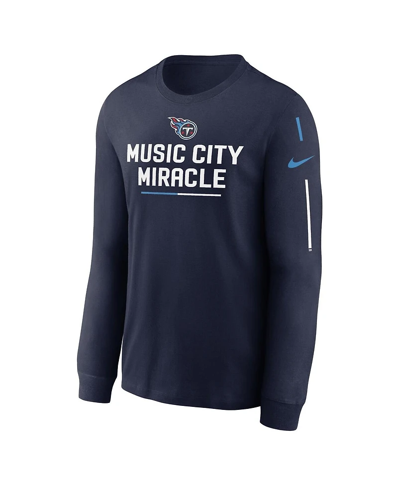 Men's Nike Navy Tennessee Titans Team Slogan Long Sleeve T-shirt