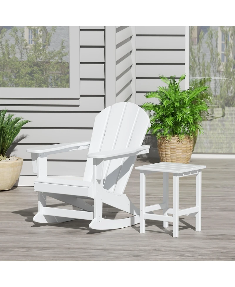 WestinTrends 2-Piece Set Outdoor Adirondack Rocking Chair with Side Table