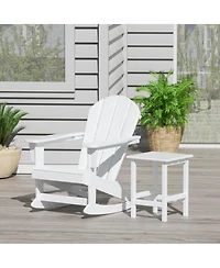 WestinTrends 2-Piece Set Outdoor Adirondack Rocking Chair with Side Table