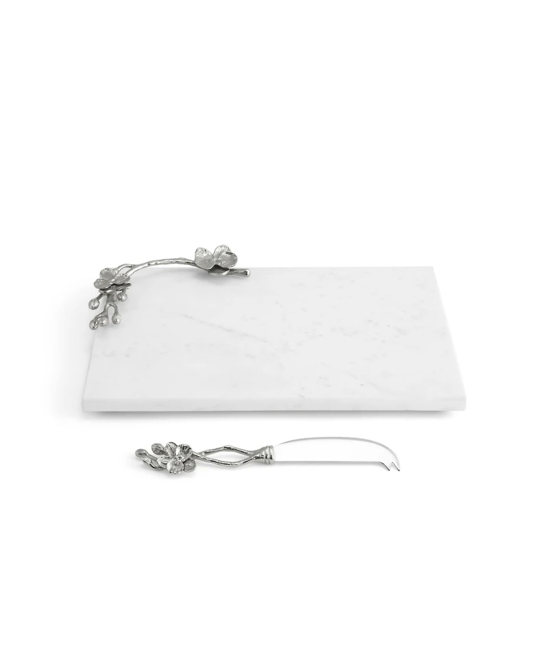 Michael Aram White Orchid Small Cheeseboard with Knife 2 Piece Set
