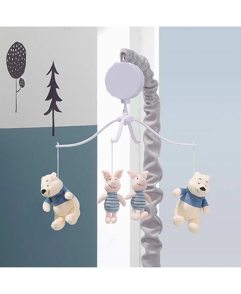 Lambs & Ivy Disney Baby Forever Pooh Gray/Beige Bear Musical Baby Crib Mobile by