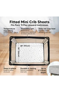 KeaBabies 2-Pack Mini Crib Sheets, Pack and Play Sheets Fitted, N Organic Fitted Sheet Cover
