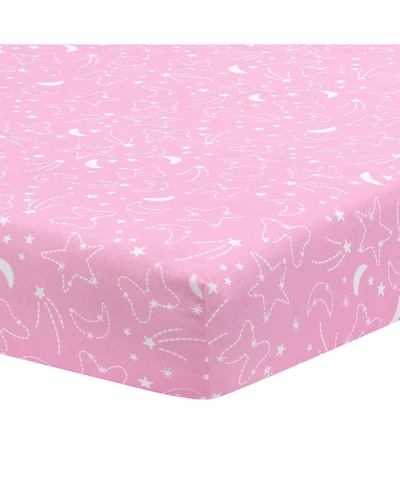 Lambs & Ivy Disney Baby Minnie Mouse Pink Celestial Fitted Crib Sheet by