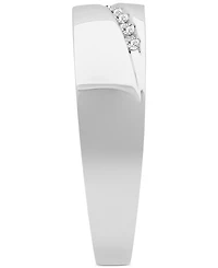 Men's Diamond Diagonal Wedding Band (1/10 ct. t.w.) 14k White Gold