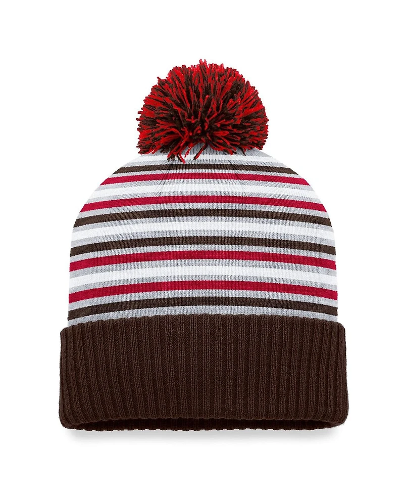 Men's Top of the World Brown Brown Bears Dash Cuffed Knit Hat with Pom