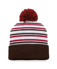 Men's Top of the World Brown Brown Bears Dash Cuffed Knit Hat with Pom