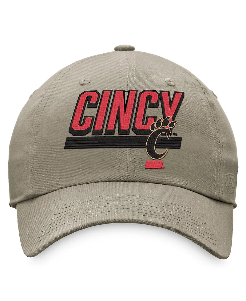 Men's Top of the World Khaki Cincinnati Bearcats Slice Adjustable Hat