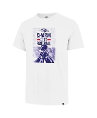 Men's '47 Brand White Baltimore Ravens Charm City Football T-shirt