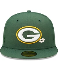Men's New Era Green Green Bay Packers Lips 59Fifty Fitted Hat