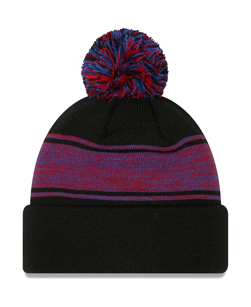Men's New Era Black Chicago Cubs Chilled Cuffed Knit Hat with Pom