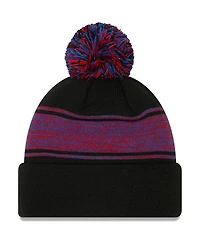 Men's New Era Black Chicago Cubs Chilled Cuffed Knit Hat with Pom
