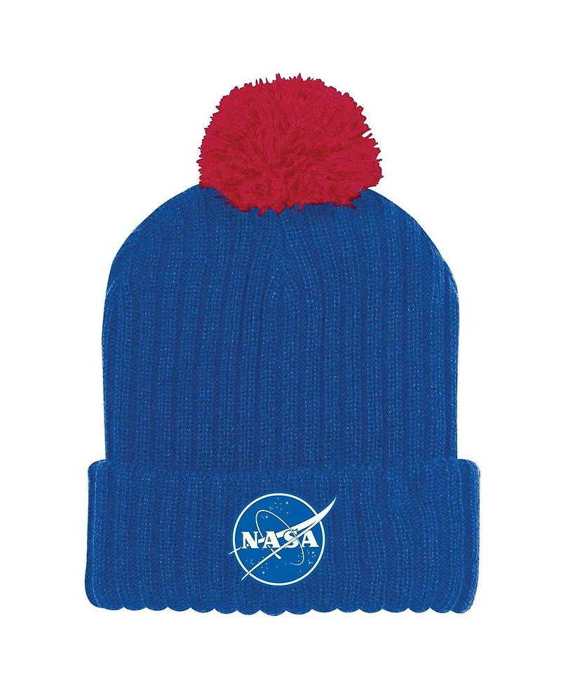 Men's Under Armour Royal Navy Midshipmen 2022 Special Games Nasa Cuffed Knit Hat with Pom