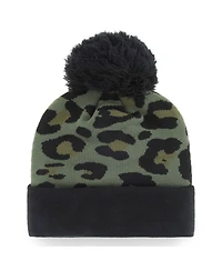 Women's '47 Brand Green, Black New England Patriots Bagheera Cuffed Knit Hat With Pom