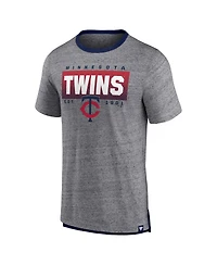 Men's Fanatics Heathered Gray Minnesota Twins Iconic Team Element Speckled Ringer T-shirt