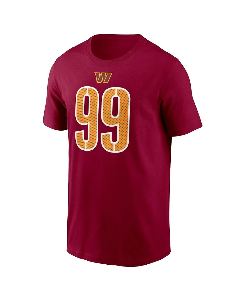 Men's Nike Chase Young Burgundy Washington Commanders Player Name and Number T-shirt