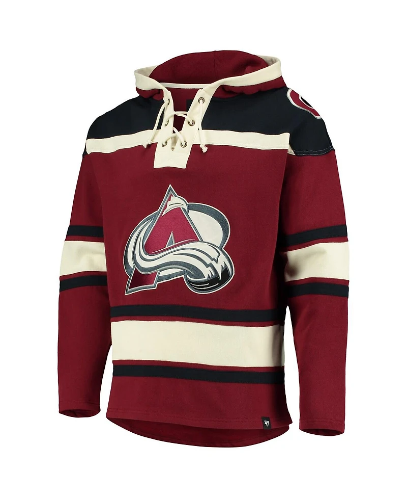 Men's '47 Brand Burgundy Colorado Avalanche Superior Lacer Pullover Hoodie