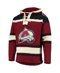Men's '47 Brand Burgundy Colorado Avalanche Superior Lacer Pullover Hoodie
