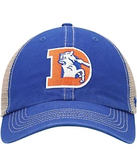 Men's '47 Brand Royal, Natural Denver Broncos Legacy Trawler Trucker Clean Up Snapback Hat