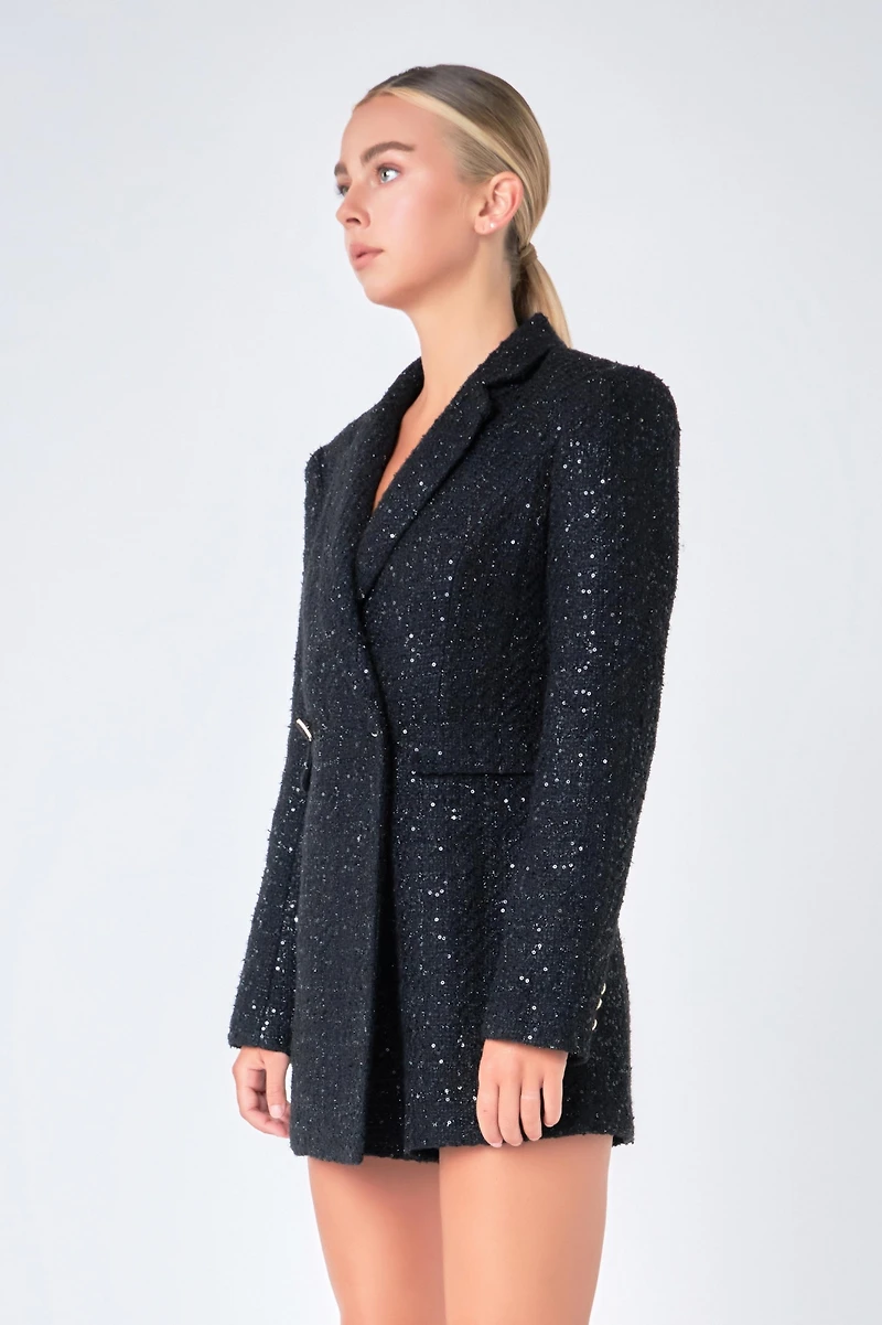 endless rose Women's Tweed Blazer Romper