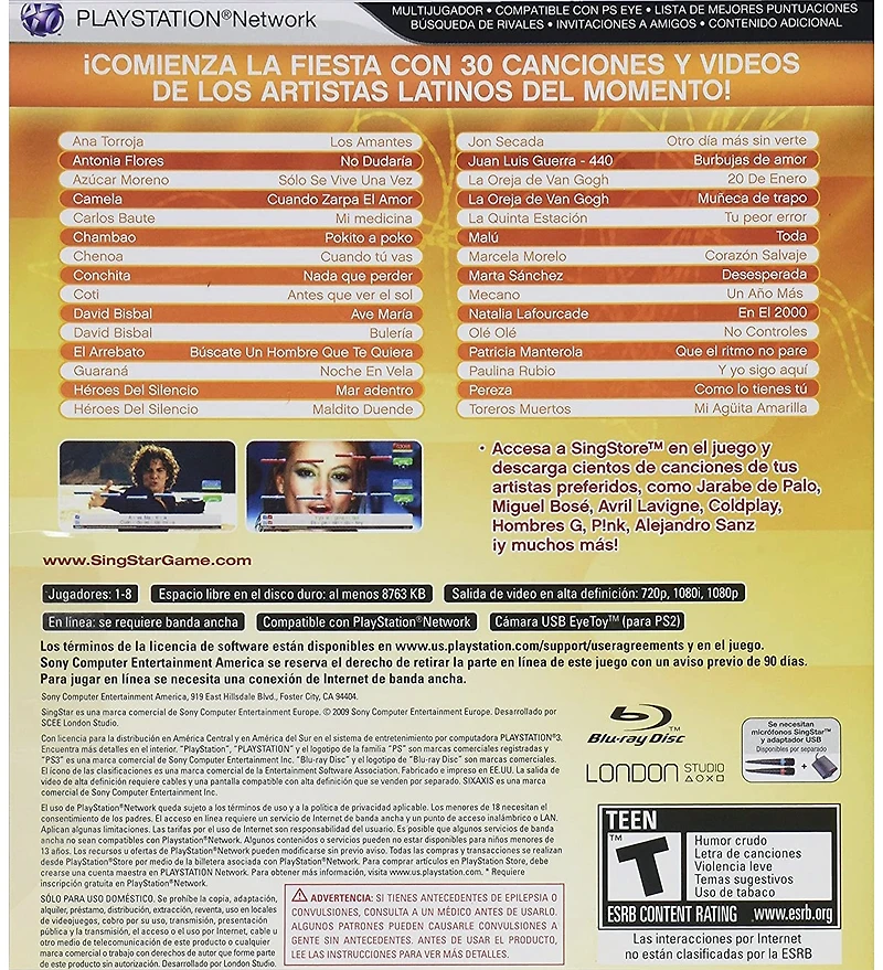 SingStar Latino (Game Only) - PlayStation 3