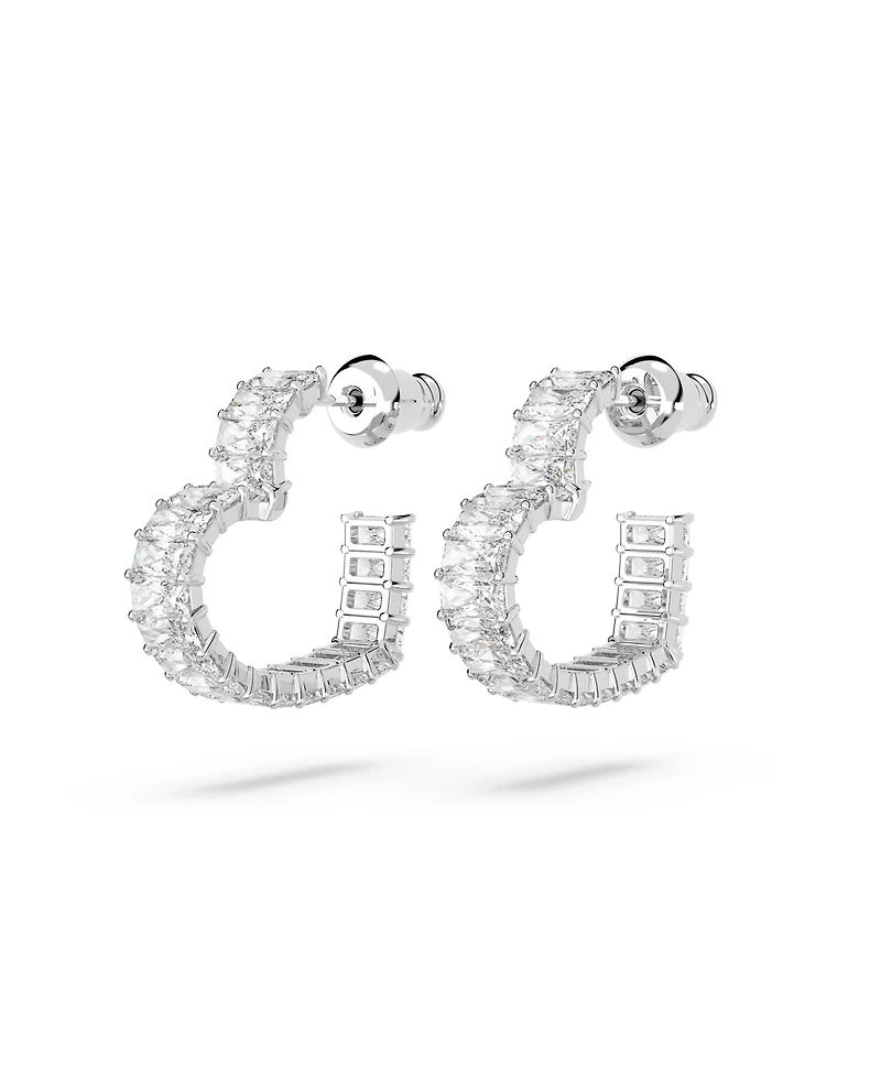Swarovski Crystal Heart Small Matrix Hoop Earrings