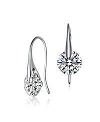 Sterling Silver Moveable Cubic Zirconia Stylish Party Earrings