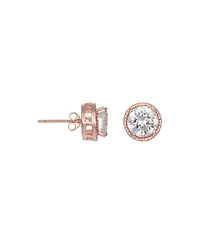 Sterling Silver Cubic Zirconia Round Earrings