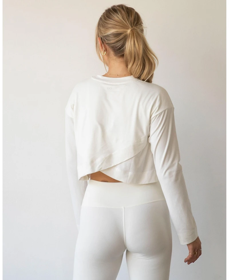 Rebody Active Women's Go With The Flow Crop Long Sleeve Top