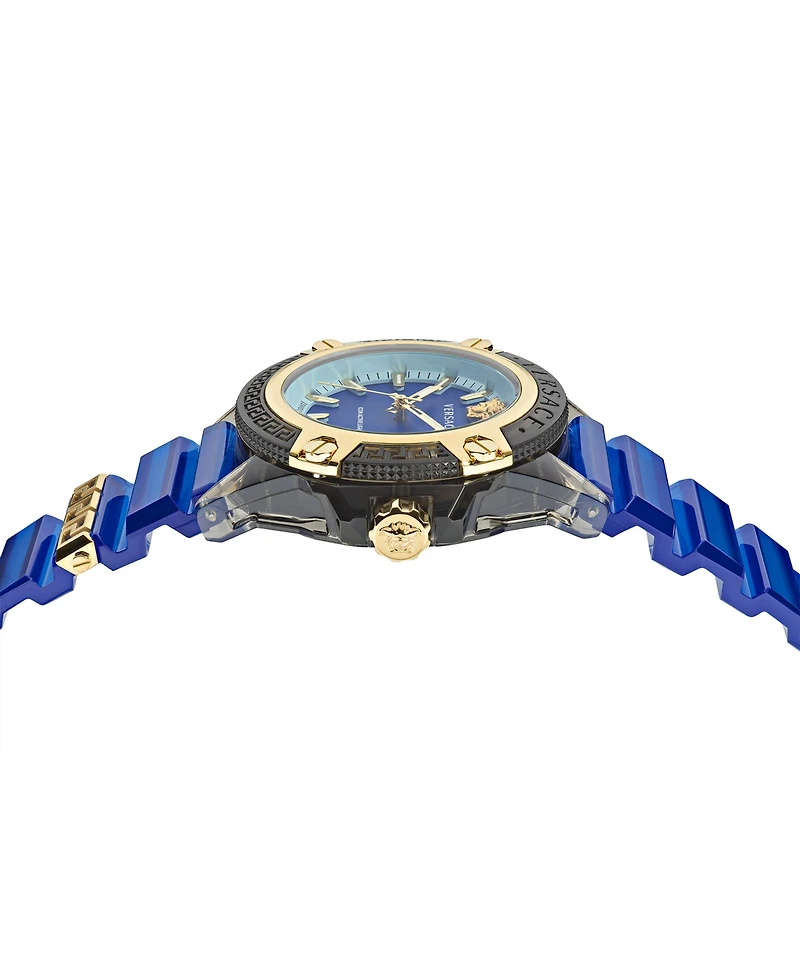 Versace Men's Swiss Icon Active Blue Silicone Strap Watch 42mm