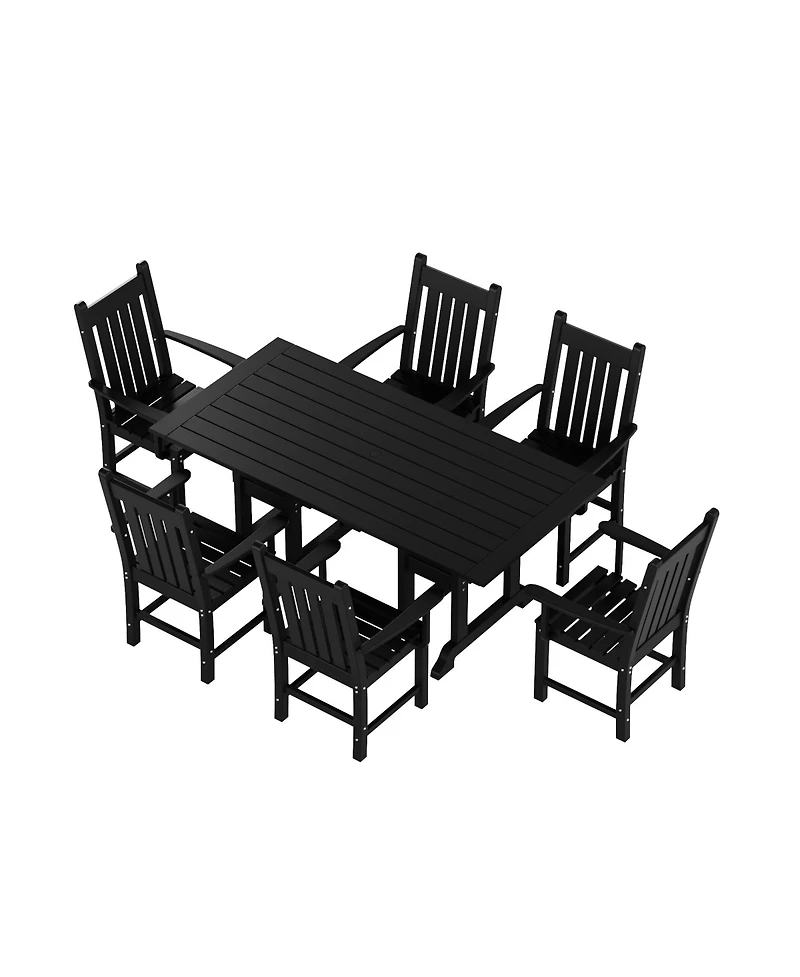 WestinTrends 7 Piece Outdoor Patio Dining Set Table and Armchair