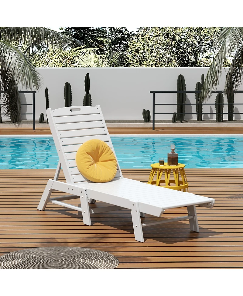 WestinTrends Poly Reclining Outdoor Patio Chaise Lounge Chair Adjustable