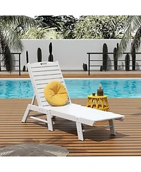 WestinTrends Poly Reclining Outdoor Patio Chaise Lounge Chair Adjustable