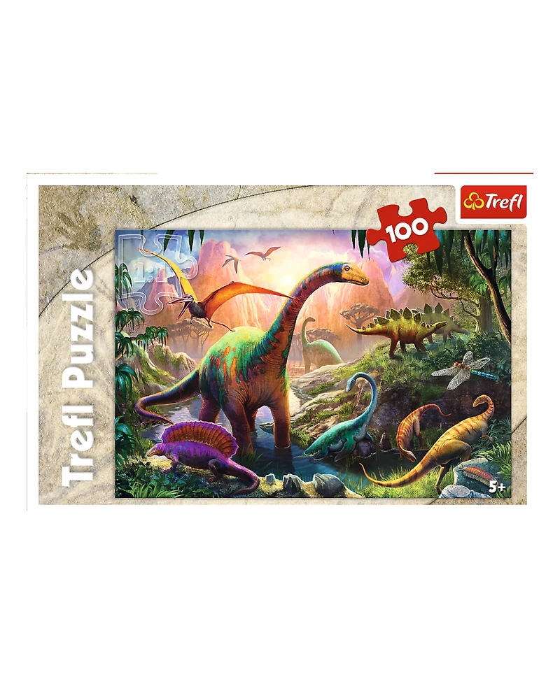 Trefl Red 100 Piece Kids Puzzle - Dinosaurs' Land