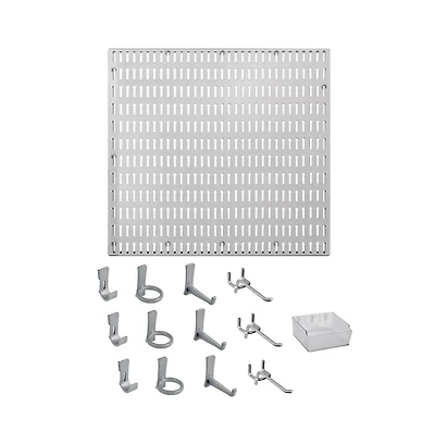 Allspace 14 Piece Garage Organizer Wall Storage System with Pegboard, Hooks and Hangers