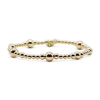 Non-Tarnishing Gold filled, 3mm, 4mm, 5mm, & 6mm Ball Stretch Bracelet