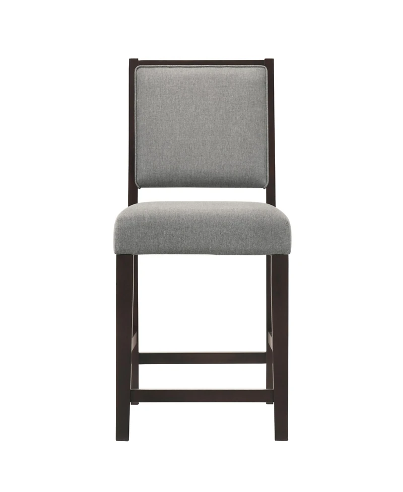 Coaster Home Furnishings 2-Piece Asian Hardwood Upholstered Open Back Counter Height with Footrest Stools Set