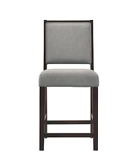 Coaster Home Furnishings 2-Piece Asian Hardwood Upholstered Open Back Counter Height with Footrest Stools Set
