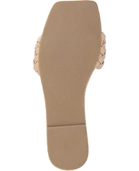 Journee Collection Women's Sawyerr Braided Single Band Flat Sandals